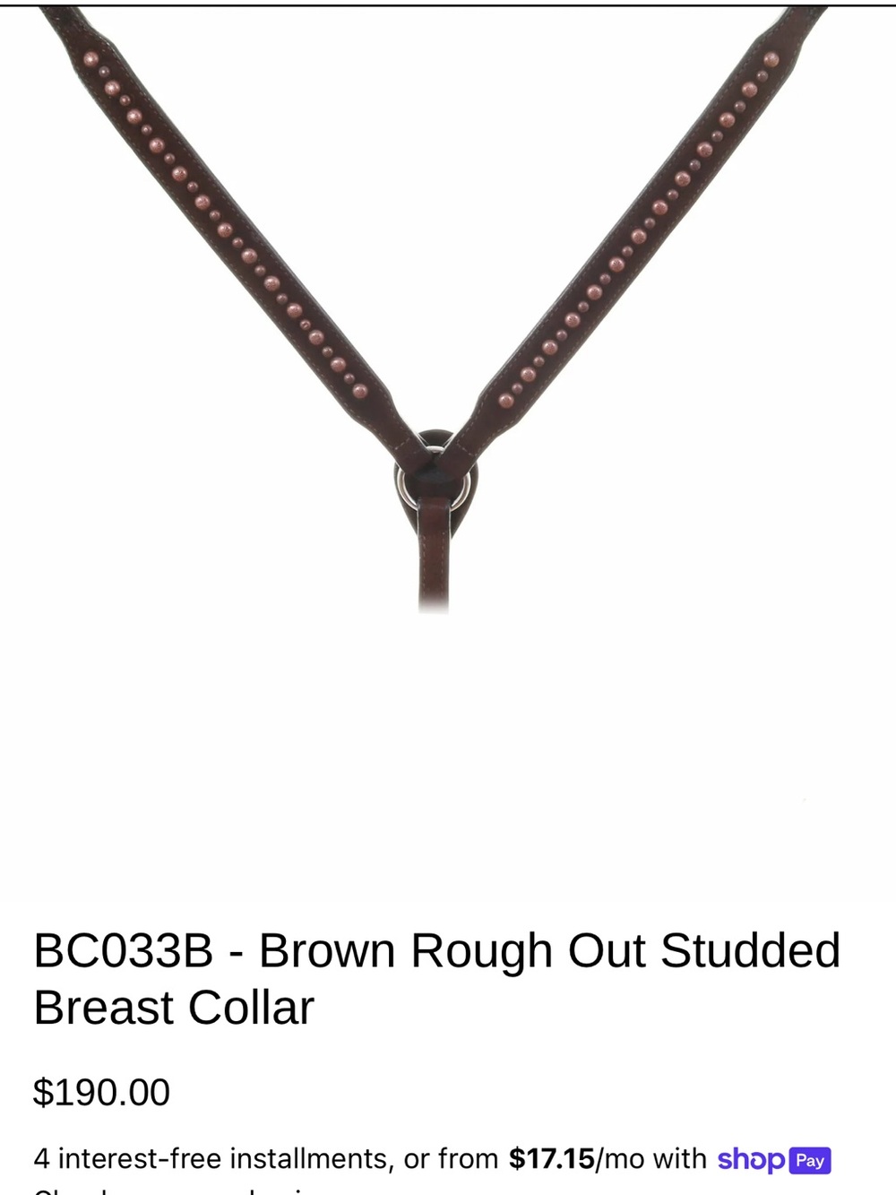 Practically new Double J breastcollar